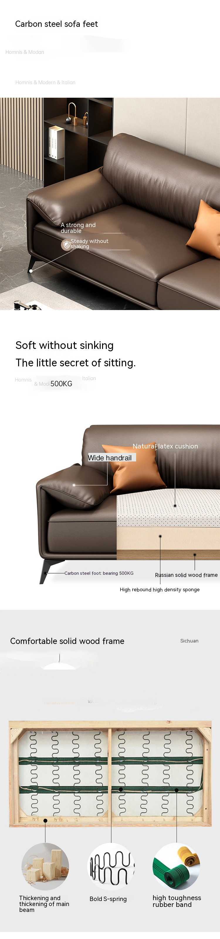 Office Conference Room Sectional Sofa Set 1 1 2 with Tea Table in Italian Design Leather