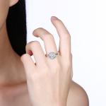 Fashion Ring Zircon Diamonds Stone 925 Sterling Silver Engagement Wedding Band
