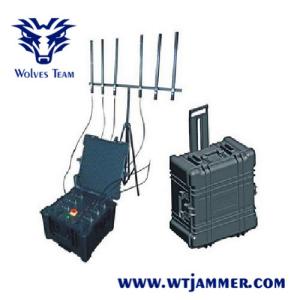 China Cell Phone Signal Jammer Mutli-Band UHF VHF WiFi GPS 600W Total Output Power factory