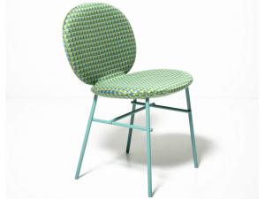 China Kelly C Basic Fiberglass Dining Chair With High Backrest And Metal Base factory