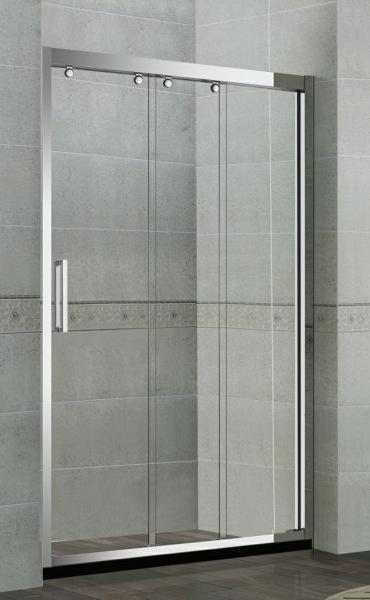 Linkage Moving Stainless Steel Shower Screens One Fixed and Two Sliding Doors CE