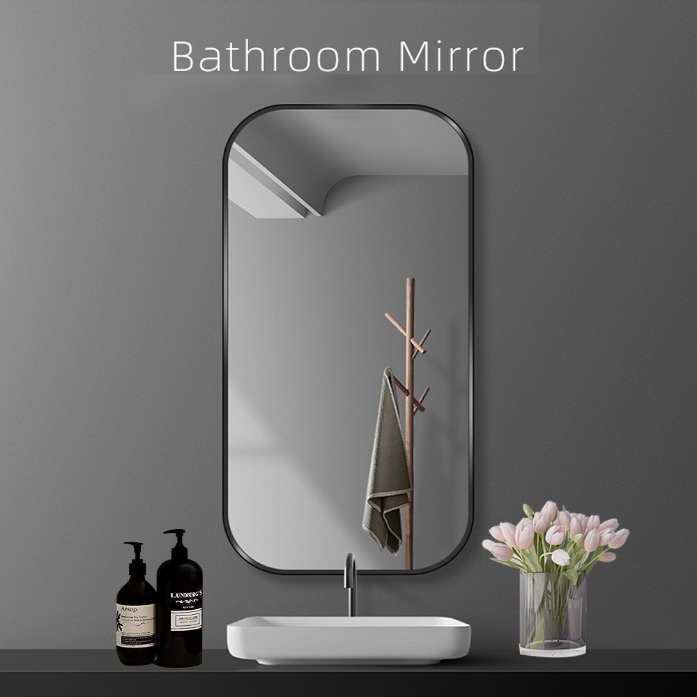 Customized Size Full Decoration Silver Sticker Wall Mounted Mirror with White Frame