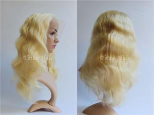 China All Length Full Lace Virgin Hair Wigs / Blonde Body Wave Hair No Foul Odor factory