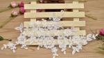 Sliver Wire Cord Lace Applique Ivory Color Embroidery Flower for Wedding Dress
