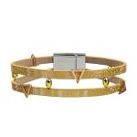 Leather Wrap Crystal Bead Bracelet With Magnetic Clasp For Girl