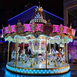 China Fiberglass Colorful Horse Carousel Ride , Toddler Carousel Ride 16 Seats factory