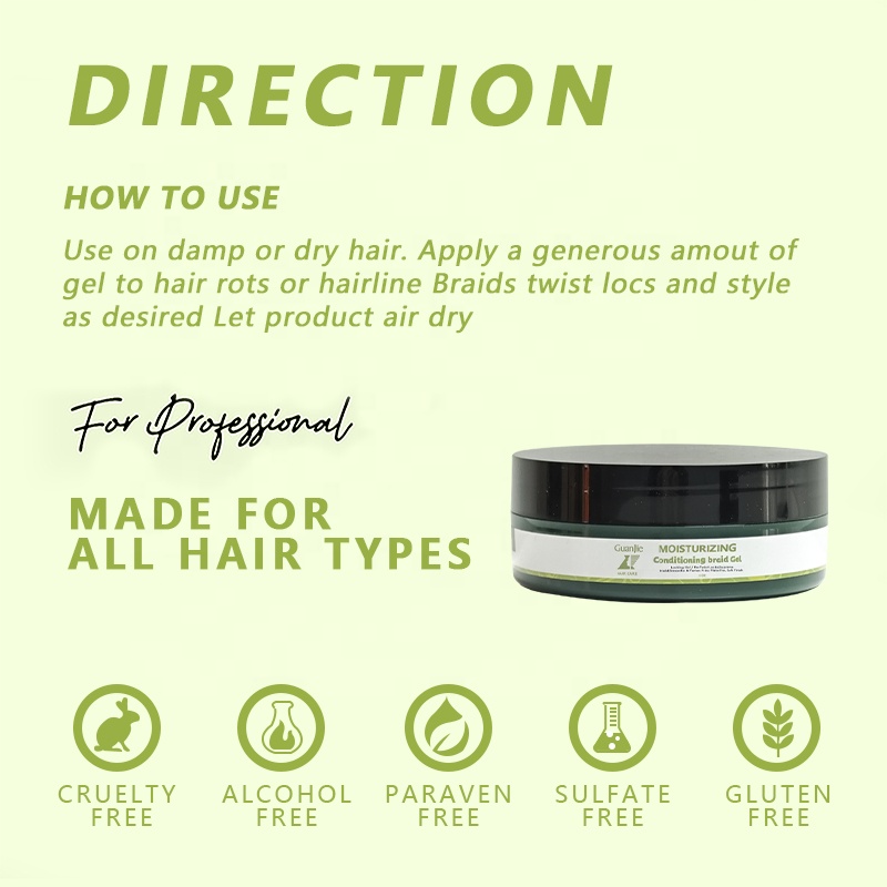 Fast Shipping Organic Edge Control Magic Gel for Braids Private Label Extreme Hold Gel