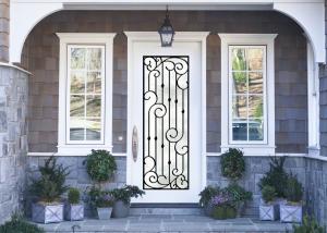 China Antiseptic Custom Wrought Iron Doors With Glass Inspiration Craftsmanship factory