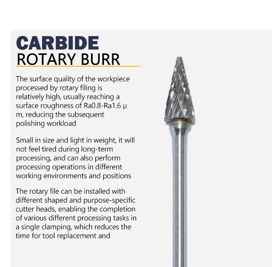 6mm Type M Tungsten Carbide Rotary Burr with 120° Point Angle and 3 Years Warranty for Metal Machining