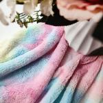 Tie Dyed Gradient Artificial Fur Fabric Rabbit For Clothes Toy Handbag