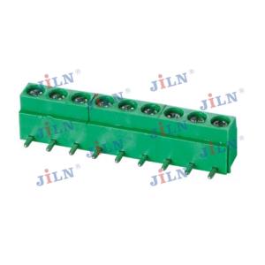 China Green Color 5.0 mm Screw Terminal Blocks Female Right Angle for PCB factory