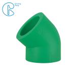 Environmentally Friendly Plastic PPR Pipe Fittings 45 Degree Bend For Indoor Hot