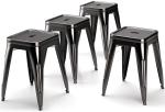 Backless 18 Inch Stackable Upholstered Dining Chairs , Outdoor Dining Chairs