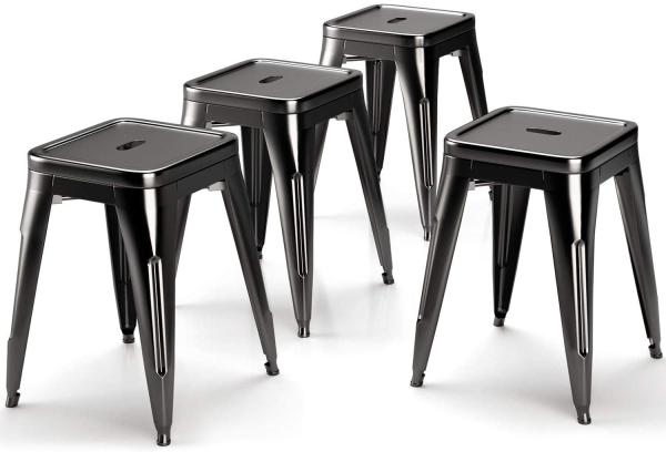 Backless 18 Inch Stackable Upholstered Dining Chairs , Outdoor Dining Chairs