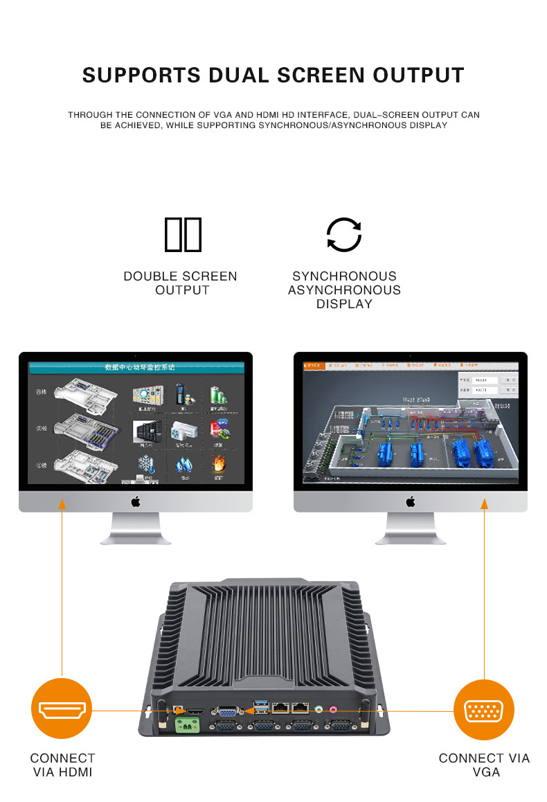 Silent Fanless Industrial PC Multi Serial Android Computer System Host