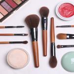 9 Pieces Wooden Handle Full Makeup Brush Set Synthetic Hair / Wool Heads