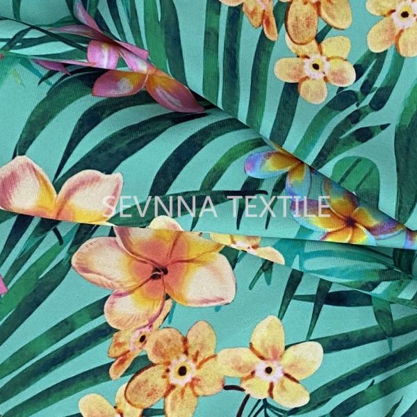 Digital Printed Recycled Swimwear Fabric Sun Resistant Stretch Bikini Oeko Tex