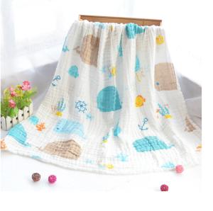 China Vivid Pattern Reactive Printed Gauze Fabric 210gsm Thermostatic Swaddle Wrap For Newborn factory