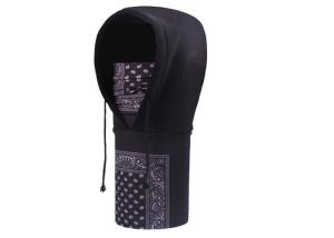 China Black Men Soft Fleece Face Mask Low Fiber Properties Custom Logo Printed 22.5 * 48cm factory