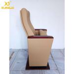 Real Leather Standard Soft Auditorium Chairs 6.5MM Width Armrest Tip Up Seat