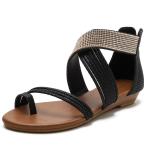BS065 Roman Sandals Summer New Style Casual Shoes Fashion Word With Rhinestone