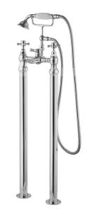 China Chrome Floor Standing Bath Taps Polished Classical Free Standing Faucet For Bathtub factory