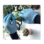 15 Gauge Blue Elastic Polyester Liner Landscaping Latex Gloves