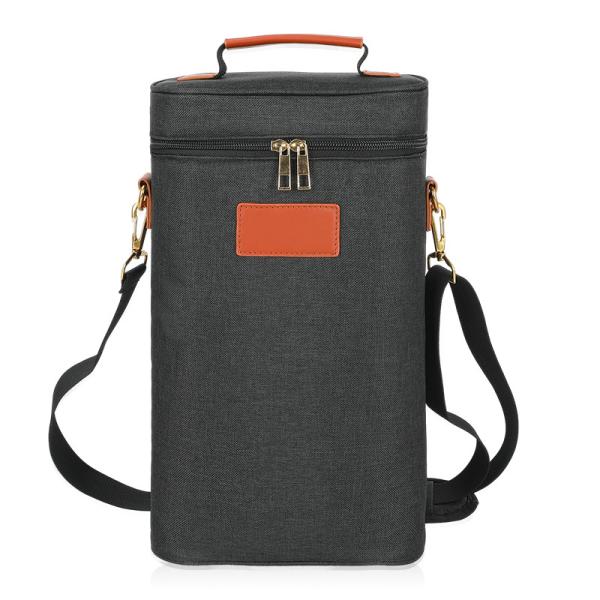 Leakproof Insulated Padded 2 Bottle Gift Tote Carrier Custom Travel Wine Bag