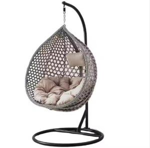 China Modern Outdoor Activity Porch Hammock Swing Egg Chair with Frame and Cushion Rattan factory