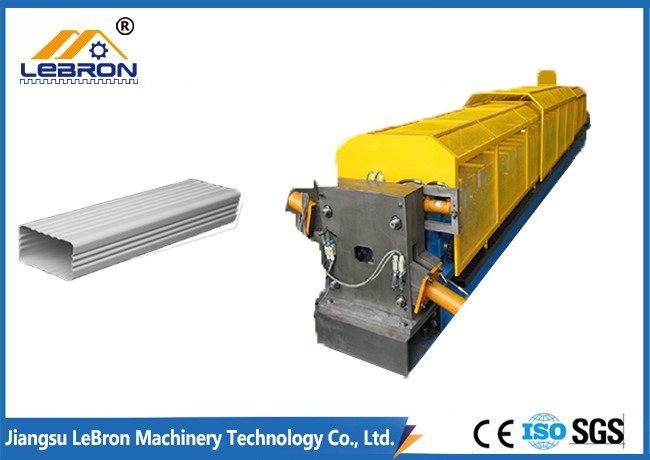 3KW Steel Downspout Roll Forming Machine , PLC Control Round Downspout Machine