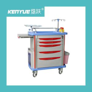China Hospital Emergency Trolley Luxurious ABS Plastic Drawer Cart With Wheels factory