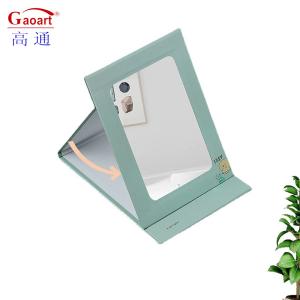 China Extra Logo Vanity Travel Cosmetic Heart Shaped Makeup Mirror with Coated Paper factory