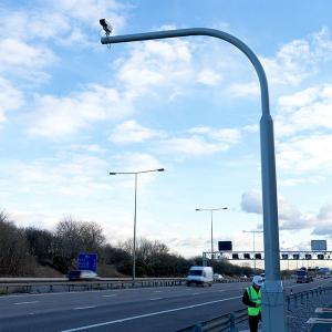 China Steel Robust Roadway CCTV Poles / Security Camera Pole factory