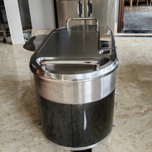 China TO14 Stainless Steel Mobile Teppanyaki Grill Table Gas Down Exhaust Upgrade factory