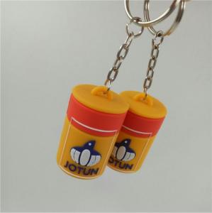 China Personalized Drink Water Bottle Shaped Silicone Rubber PVC Keychains / Key Holders factory