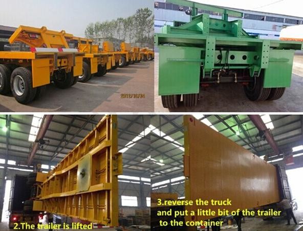 4 Tri Axle Container Chassis Semi Trailer for Container 60 Ton