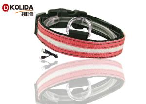 China Glow Dog Puppy Usb Rechargeable Flashing Collar Safety Nylon Leash Harness factory