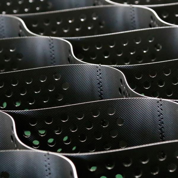 150mm Height China Texured Perforated HDPE Geocell Supply For Road Slope