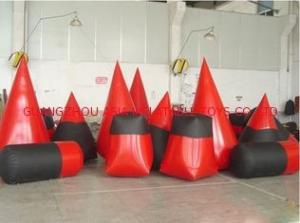 China Red 0.6mm Pvc Tarpaulin Inflatable Paintball Bunker For Paintball Sports factory