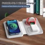 3 in 1 Wireless Charger Station for Mobile Phone , Foldable 15W Magnetic Charger