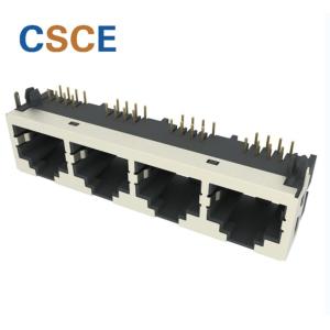 Modular Female 1×4 Tab Up Shielded RJ45 Jack