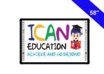 58" Digital Touch Screen Interactive Whiteboard In The Classroom USB Cable Power