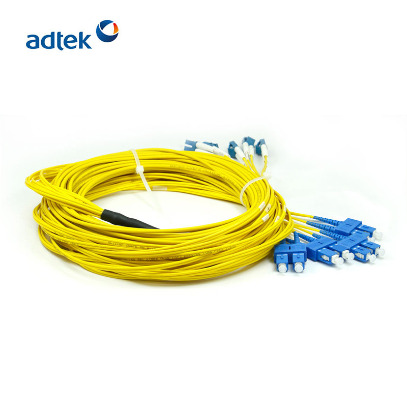 4 LC / UPC-SC / UPC Duplex Pre Terminated Fiber Cable Singlemode PVC / LSZH