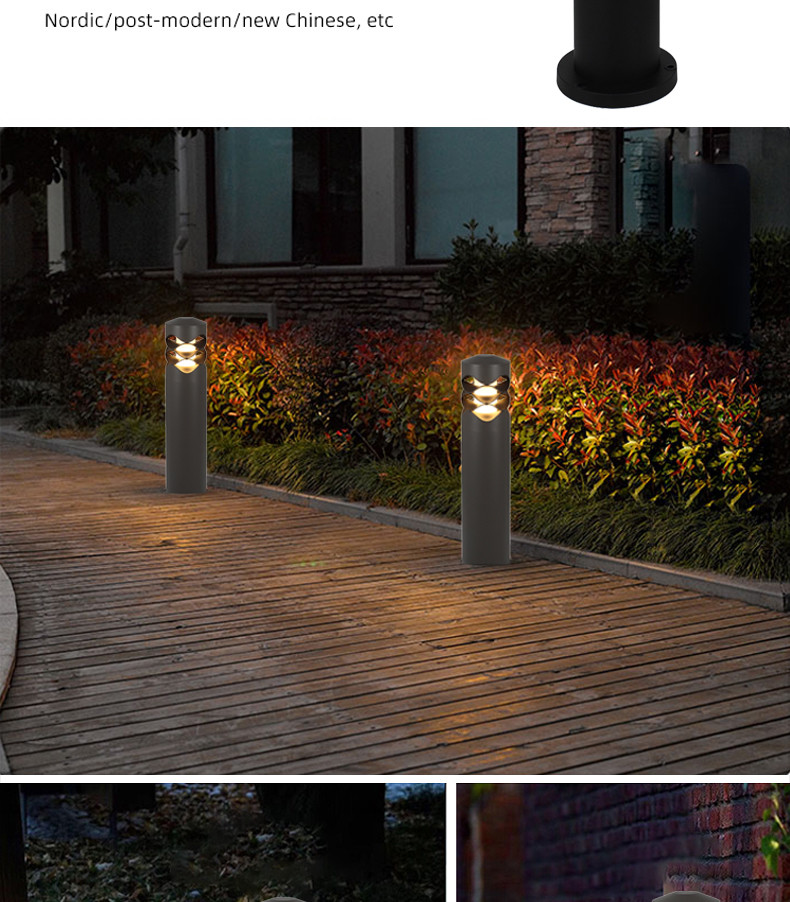 Outside LED Lawn Lights Garden 130x130x600MM E27 Decorative Lawn Yard Bollard