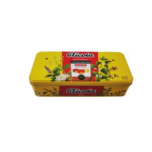 China Wholesale CMYK Printed Candy Metal Tin Container with Recyclable Tinplate on sale