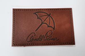 China Customized Design PU Leather Patches Garment Labels Embossed Logo factory