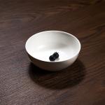 Line Stripe Design Porcelain Bowls White Round 6 Inch Thicken