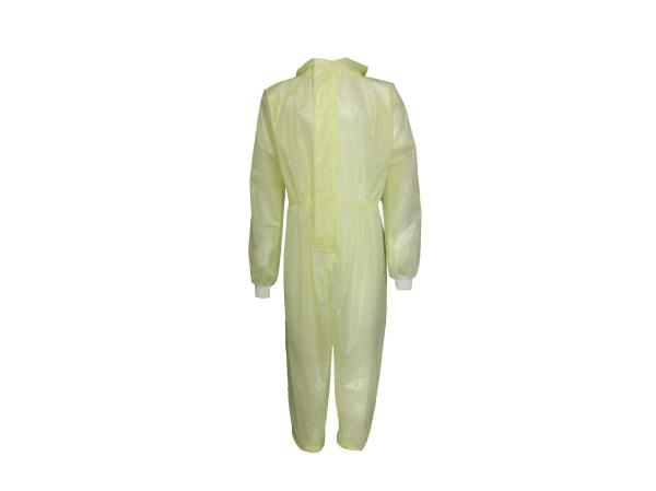 Yellow XXL PP+PE 58GSM Disposable Protective Clothing Rib Knitted Cuffs & Ankles