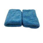 Purl Stitching 80% Polyester Microfiber Cleaning Cloth Blue Coral Fleece 25x30