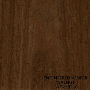 China Crown Grain Dark Brown Color Walnut Wood Veneer For Cabinet Face 2500-3100mm Customized factory